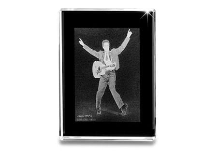 Created by the renowned Crystal Impressions, Elvis is commemorated in 3D style. Each design is limited edition. Product received may differ from online photograph.