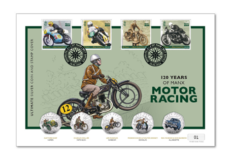 Today you have the opportunity to pre order the History of Isle of Man Motor Racing Ultimate Silver Proof 50p Coin Cover. 