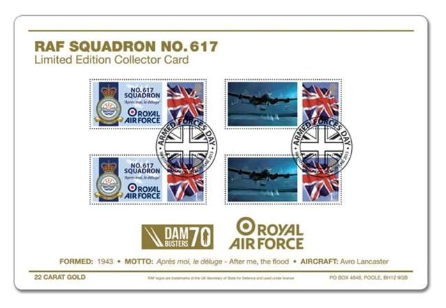 RAF 617 Squadron Ltd.Ed.22ct Gold Collect.Card (1)