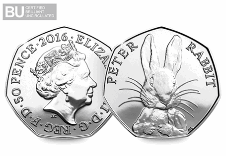 This Brilliant Uncirculated 50p was released as part of a set paying tribute to the work of Beatrix Potter.