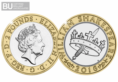 This Brilliant Uncirculated 50p was released as part of a set paying tribute to the work of William Shakespeare.