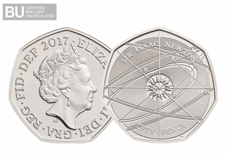This 50p has been issued to celebrate the life and work of one of Britains greatest scientists - Isaac Newton. 