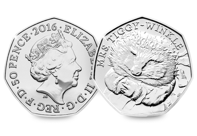 2016 UK Mrs Tiggy-Winkle CERTIFIED BU 50p