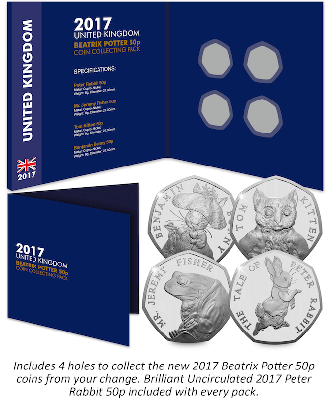 Beatrix potter coins 2016