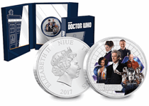 This silver proof coin has been released to mark the end of the 10th series of Doctor Who, and features the Twelfth Doctor (played by Peter Capaldi). Officially licensed by the BBC. 