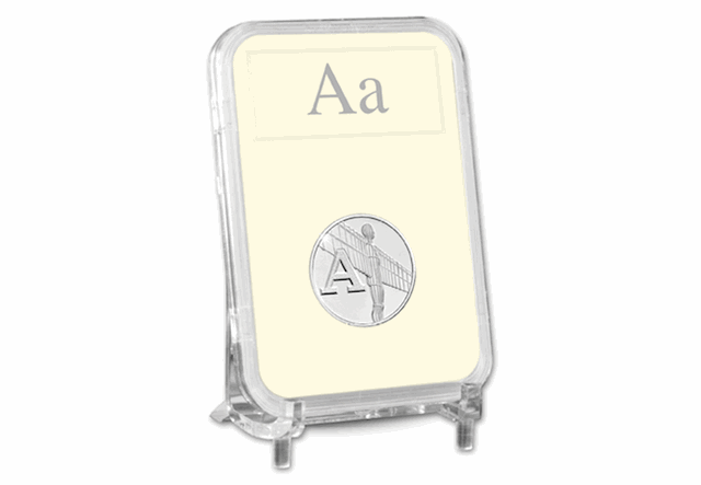 UK 'A' Uncirculated 10p in Encapsulated Slab on Stand