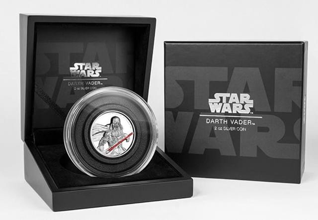 Star Wars 2017 Darth Vader Ultra High Relief 2Oz Silver Proof Coin In Display Case With Outer Box