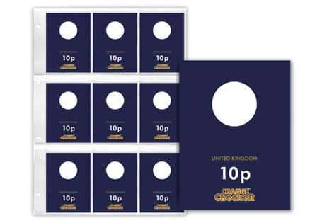 1 x Additional Change Checker PVC page and 9 x Premium Protective Collecting cards for UK 10p coins. The perfect way to present and protect your coins for a lifetime. 