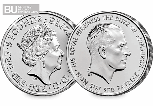 Change Checker 5 Pound Coin Image Prince Philip W Logo 1