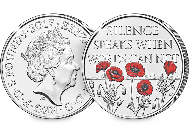 2017 Remembrance Day CERTIFIED BU £5 Coin