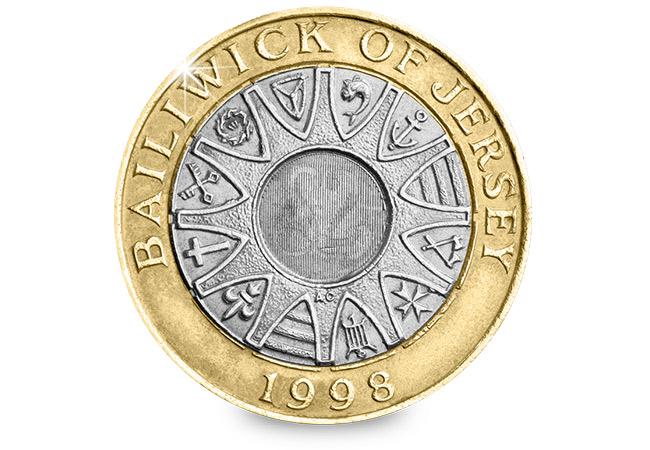 Bailiwick of jersey 2 pound hot sale coin 1998