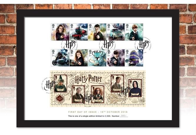 Dn 2018 Harry Potter Stamp A4 Framed Presentation Mobile Image