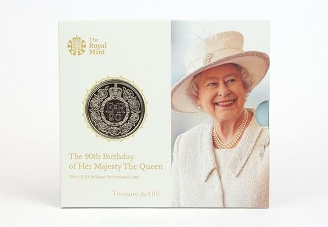 Uk 2016 Queens 90Th Birthday Cuni Bu Five Pound Coin In Royal Mint Pack1