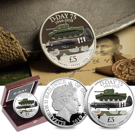 D Day 75Th Guernsey Silver Proof Five Pound Coin Landing Page Image Desktop