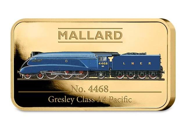 Mallard Steam Locomotive Gold Plated Ingot Reverse