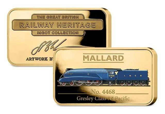 Mallard Steam Locomotive Gold Plated Ingot Obverse Reverse1