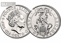 The Yale of Beaufort is the sixth release in The Royal Mints Queen's Beasts £5 Series. It has been protectively encapsulated and certified as Brilliant Uncirculated quality.