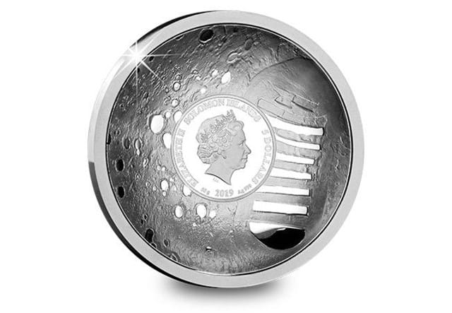 Moon Landing 50Th Concave Silver Proof Coin Obverse