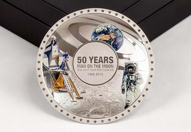 Moon Landing 50Th Concave Silver Proof Coin Reverse3