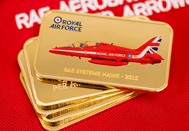 Stack of Red Arrows Gold-Plated Ingots