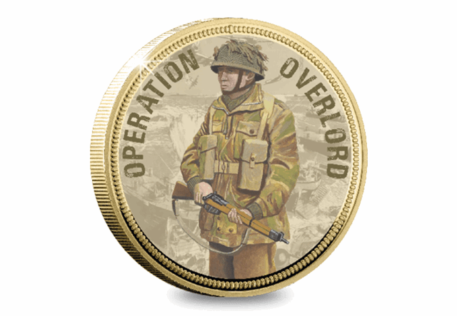 D-Day Forces Gold-Plated Commemorative Reverse