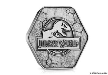 The Official Jurassic World T. Rex Medal Obverse