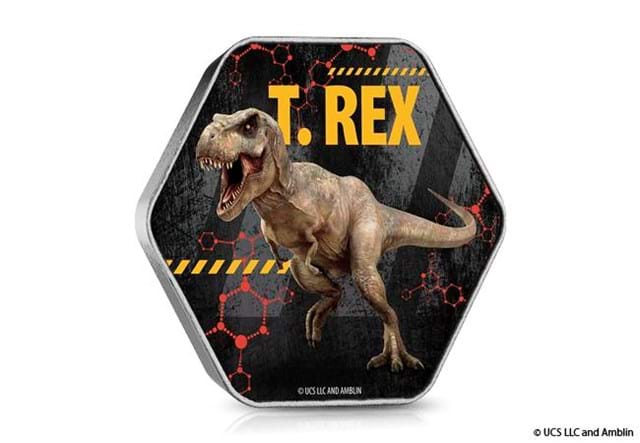 The Official Jurassic World T. Rex Medal Reverse