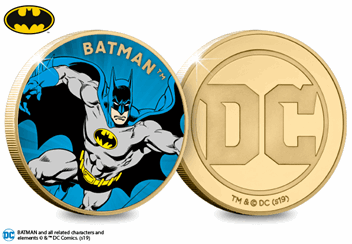Batman Gold-Plated Commemorative Reverse and Obverse