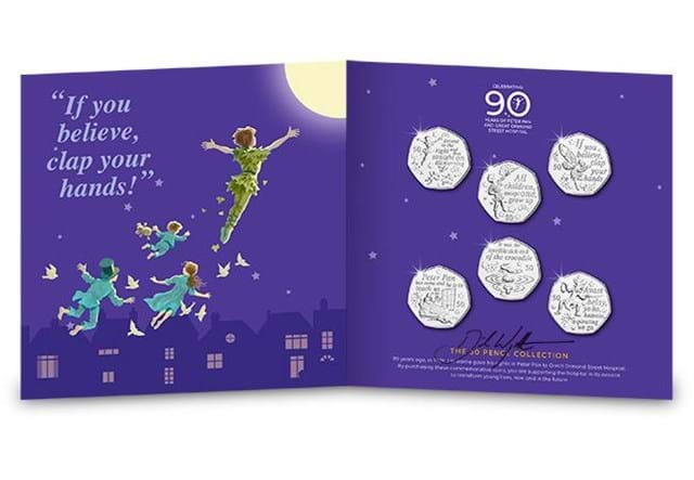 The Official Peter Pan 50p Set - signed inside pack
