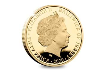 The VE Day 75th Anniversary Gold-Plated Coin obverse