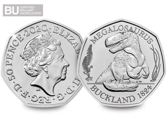 2020 UK Megalosaurus CERTIFIED BU 50p