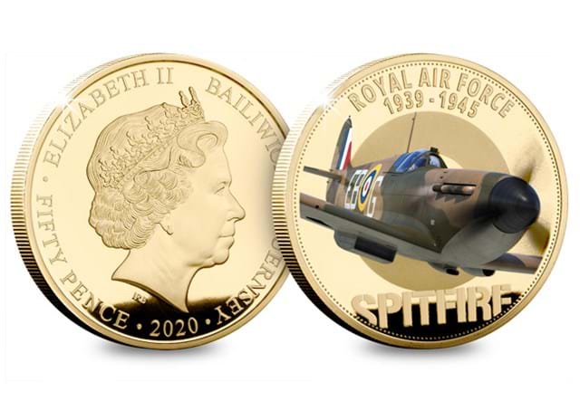 The RAF Battle of Britain Spitfire Coin both sides