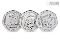 This Collection includes all three 2020 UK Dinosaur 50ps: Megalosaurus, Iguanodon and Hyaelosaurus, each struck to a Brilliant Uncirculated quality and comes in Official Change Checker packaging.
