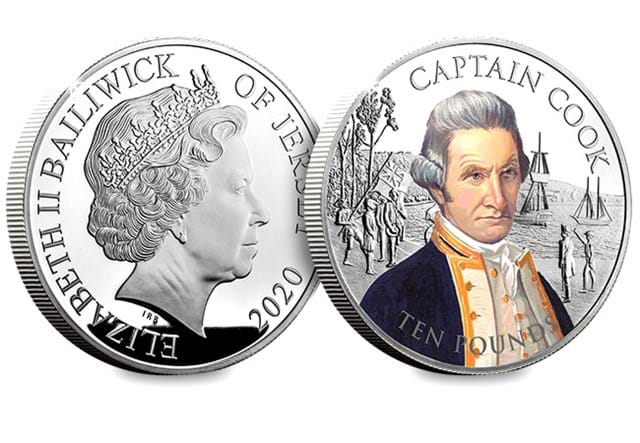 2020 Captain Cook 5oz Silver Proof with Colour Obverse and Reverse