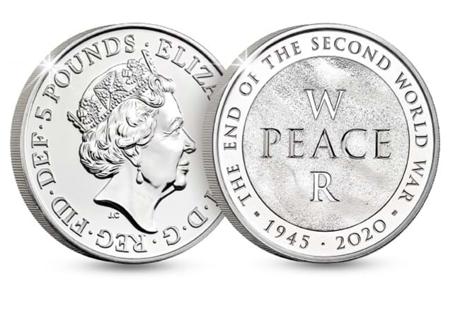 75th Anniversary of the End of the Second World War 2020 UK 5 Brilliant Uncirculated Coin both sides