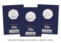 This Collection includes all three United Kingdom Winnie the Pooh 50ps issued in 2020: Winnie the Pooh, Christopher Robin and Piglet. 