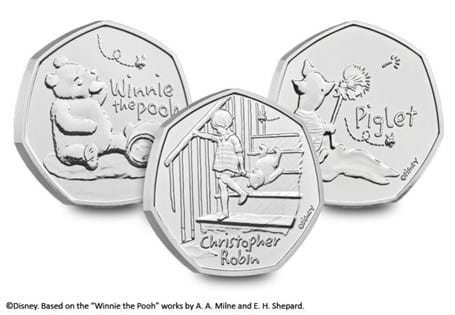 This collection includes all three 50ps issued by The Royal Mint in the Winnie the Pooh 50p series in 2020. Struck to Brilliant Uncirculated quality and comes in bespoke packaging from The Royal Mint.