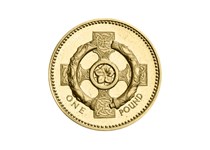 Issued in 1996 and 2001 as part of the heraldic emblem £1 series The reverse features the Broighter Collar over a Celtic Cross to represent Northern Ireland. Uncirculated quality.