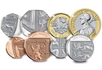 UK 2021 Annual Coin Set BU Pack Definitive reverses