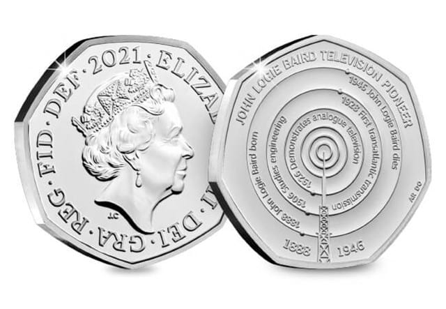 UK 2021 Annual Coin Set BU Pack John Logie Baird both sides