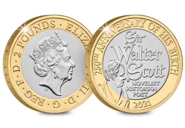 UK 2021 Annual Coin Set BU Pack Sir Walter Scott £2 both sides