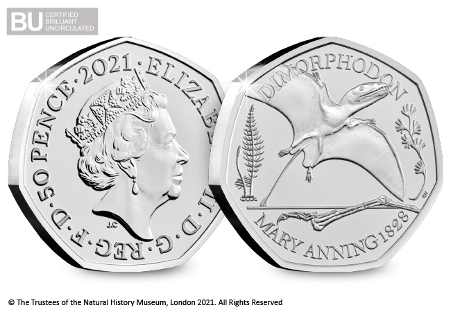 2021 UK Dimorphodon CERTIFIED BU 50p