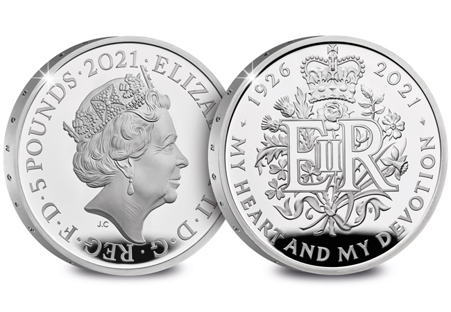 UK 2021 Queen's 95th Birthday Silver Proof £5