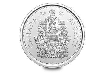 2021 Canada Coat of Arms 50c Wrap Roll Pair Queen Elizabeth II reverse