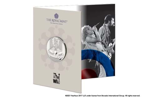 This is the official The Who £5 coin issued by The Royal Mint. It is struck to Brilliant Uncirculated quality and is presented in an attractive presentation pack from The Royal Mint.