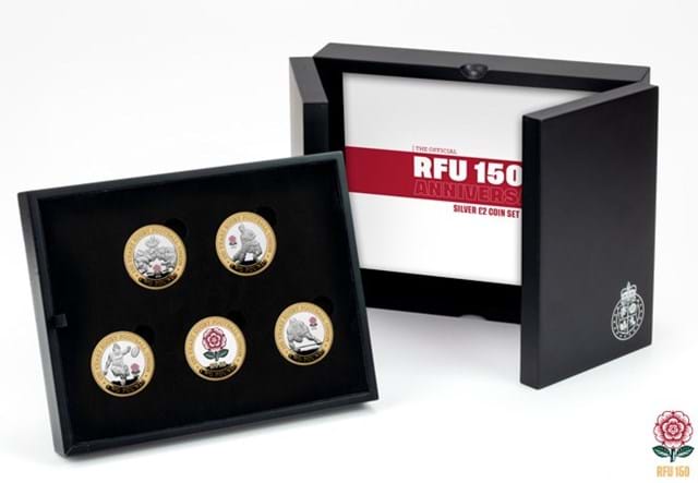 RFU 150th Anniversary Silver Proof £2 Set in Box