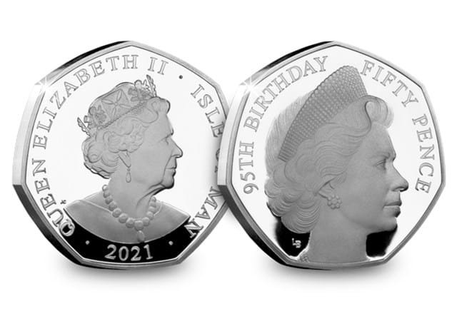 QEII 95th Birthday Silver Proof 50p 1960 Obverse and Reverse
