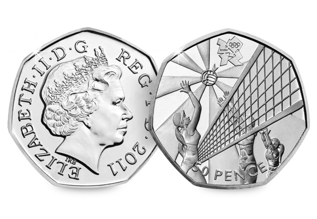 UK 2011 Olympics Volleyball Circulation 50p