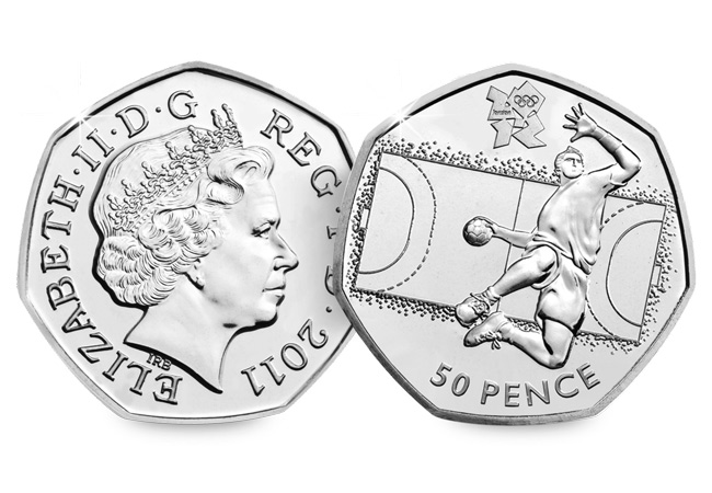 UK 2011 Olympics Handball 50p