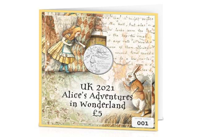 2021 UK Alice's Adventures £5 Display Card front